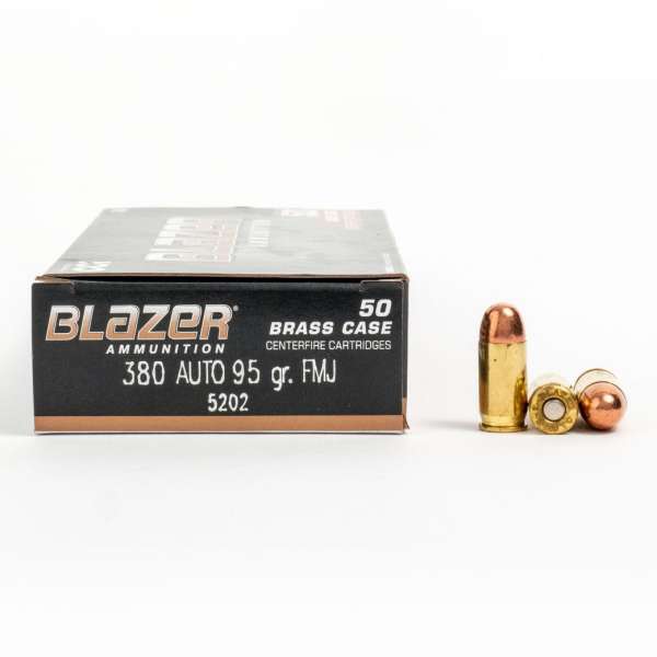 Blazer 5202 380 Auto 95 Grain FMJ Ammo Box Side