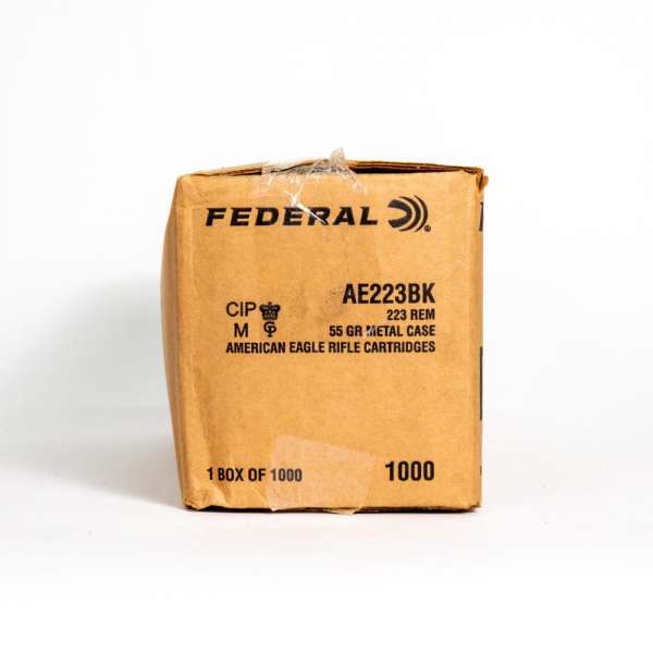 Federal AE223BK 223 Remington 55 Grain FMJ BT Box Side