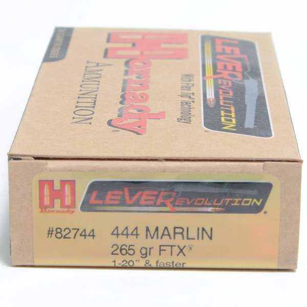 Hornady 444 Marlin 265 Grain FTX (Flex Tip) LEVERevolution Ammunition (20 Rounds)